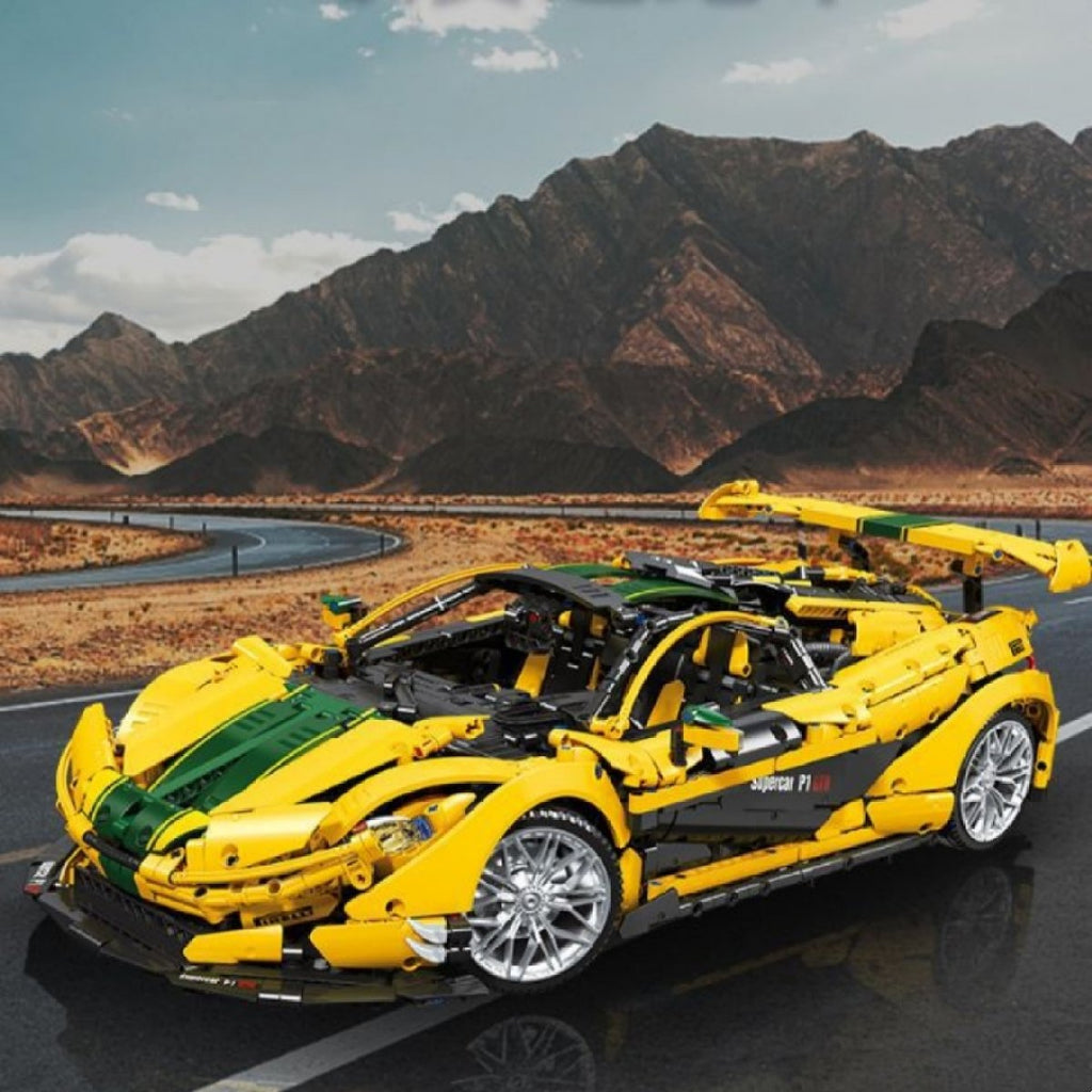 3,316-Piece Sports Car Building Set – Yellow & Green