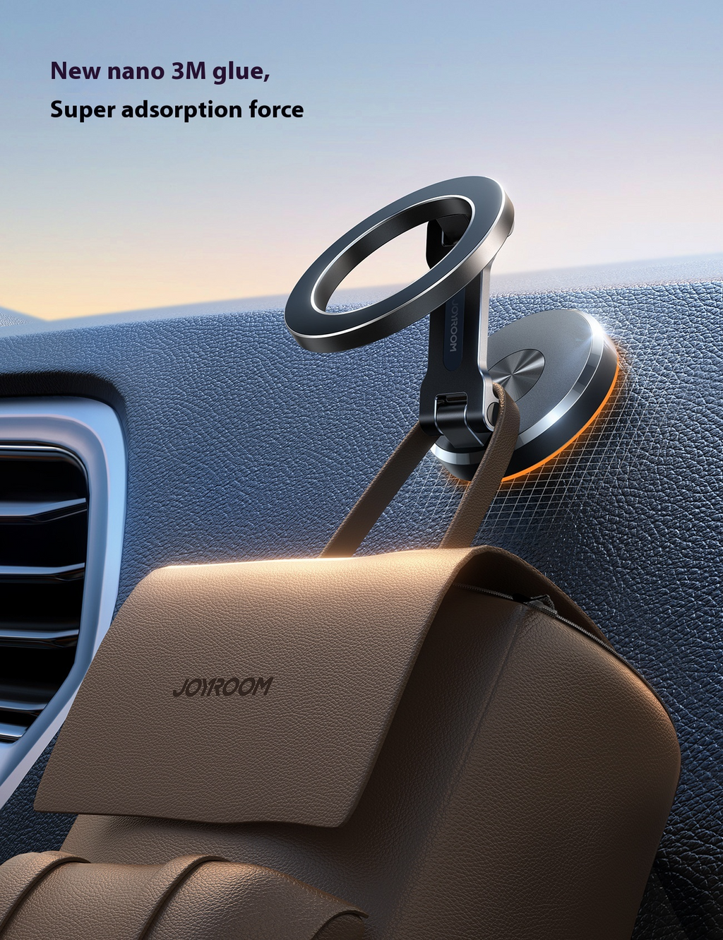 MagSafe-Compatible Foldable Car Phone Mount – 360° Rotation