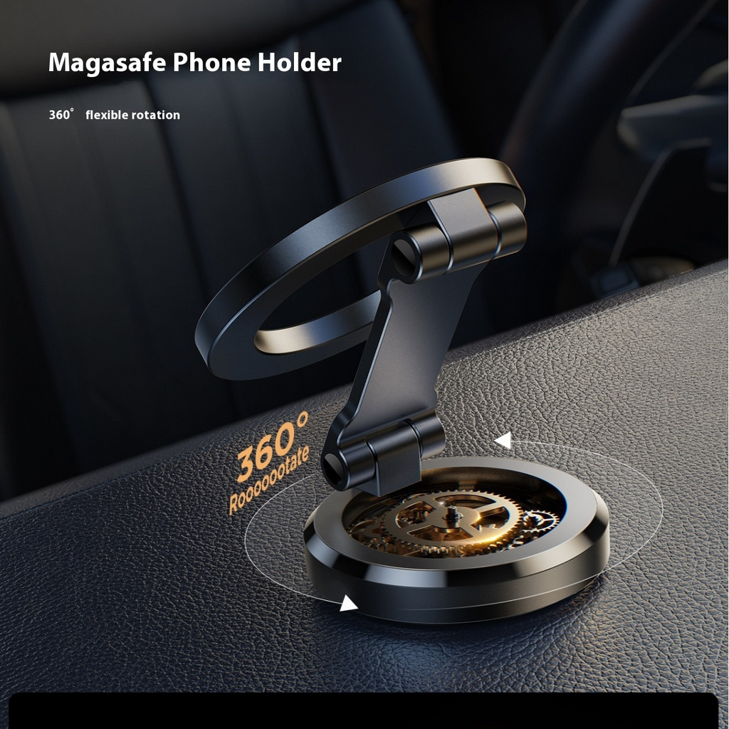 MagSafe-Compatible Foldable Car Phone Mount – 360° Rotation