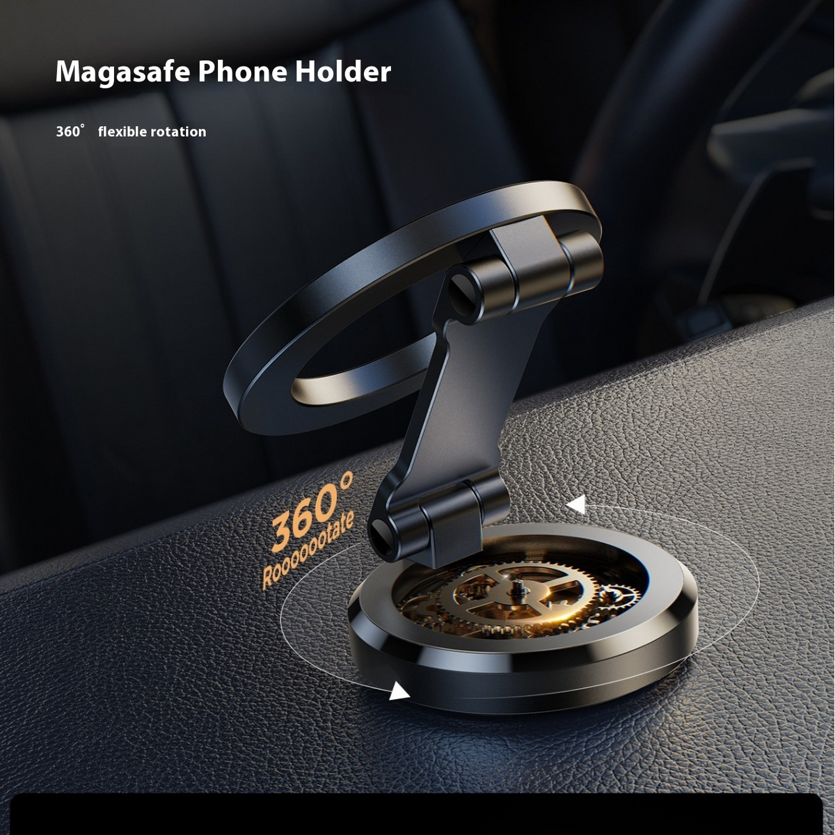 MagSafe-Compatible Foldable Car Phone Mount – 360° Rotation