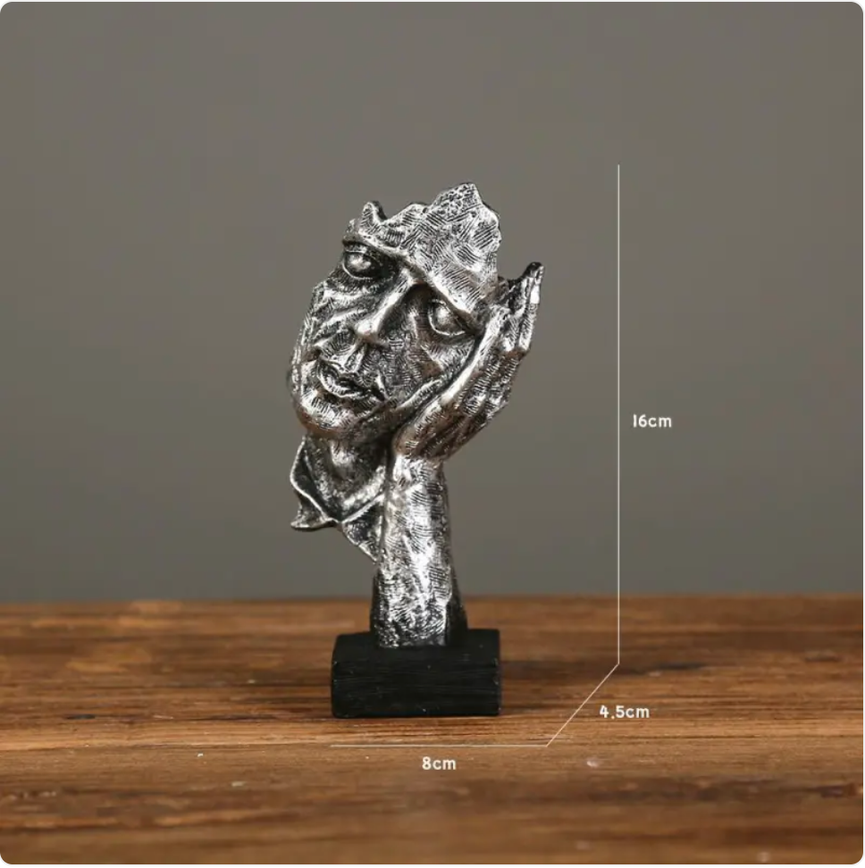 Abstract Face & Hand Sculpture – Modern Resin Decor