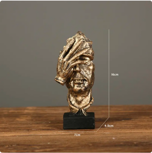 Abstract Face & Hand Sculpture – Modern Resin Decor