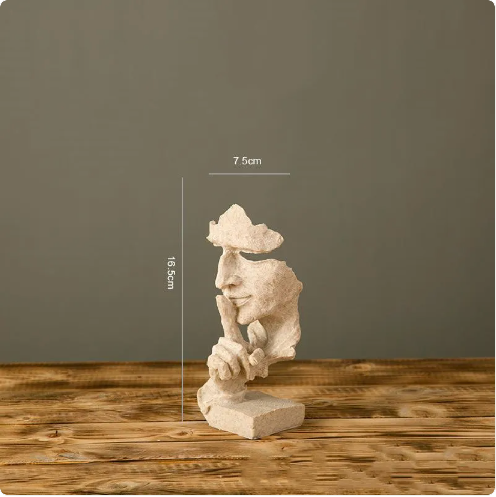 Abstract Face & Hand Sculpture – Modern Resin Decor